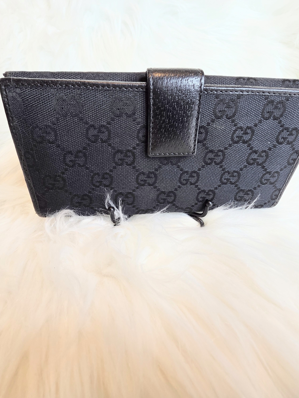 Gucci Black GG Canvas &Leather Princy GG Bow Accent  Continental Wallet Pristine - Picture 3 of 11